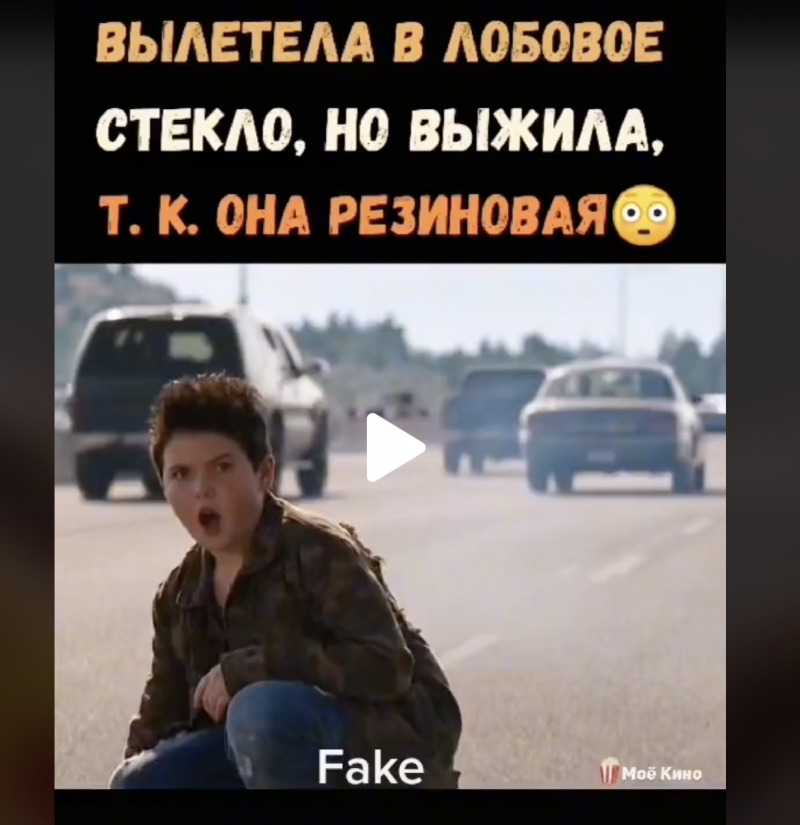 Вылетела в лобовое стекло, но выжила, т. к. она резиновая