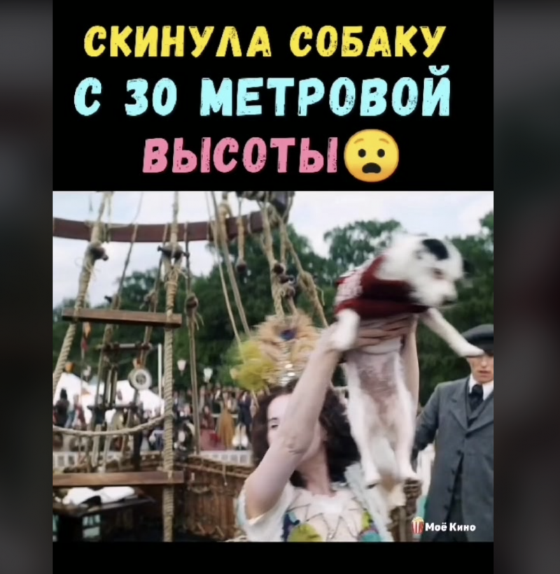 Скинула собаку с 30 метровой высоты