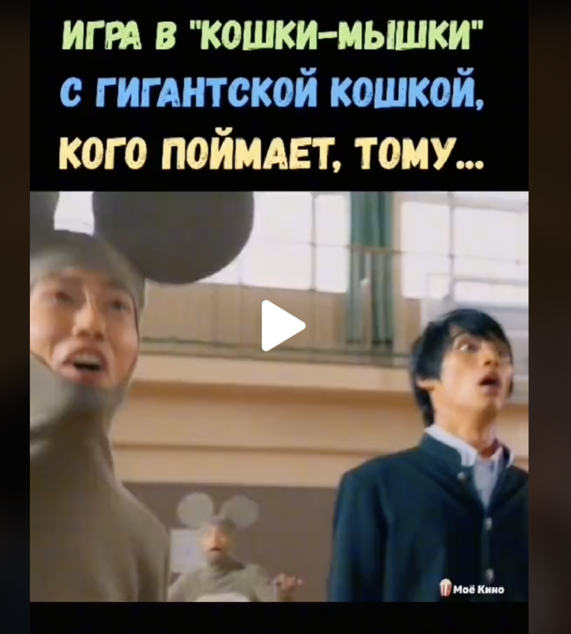 Игра в кошки-мышки с гигантской кошкой, кого поймает, тому...